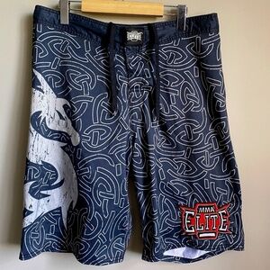 MMA Elite Men's Athletic Shorts‎ Gray Patterned Size Medium